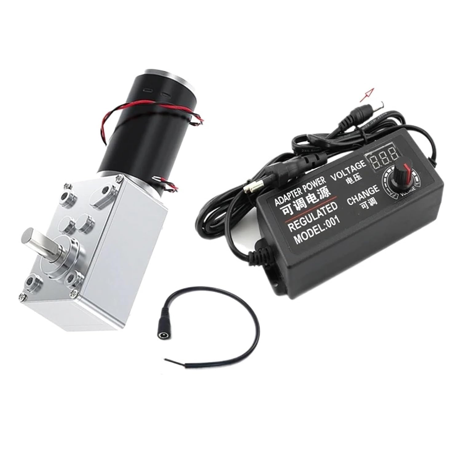 5840-31ZY Reduction Gear Motor 12V24V 7RPM-470RPM Large High Power 2-70kg Worm Gear Motor(24V 470RPM,Package B)