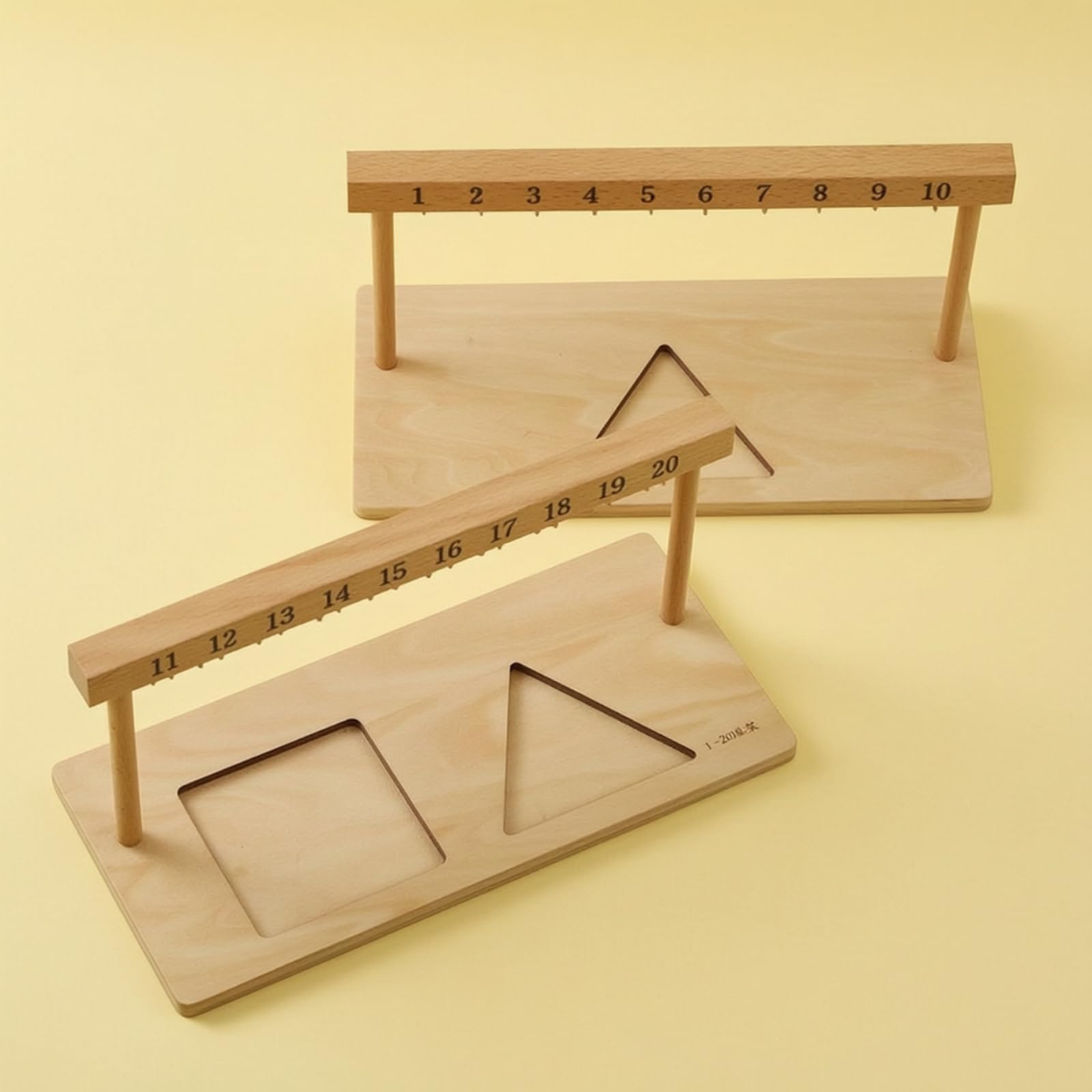 2 Pièces Boulier en Bois avec Encastrements d'apprentissage Boulier Pédagogique Interactif pour Tout-Petits