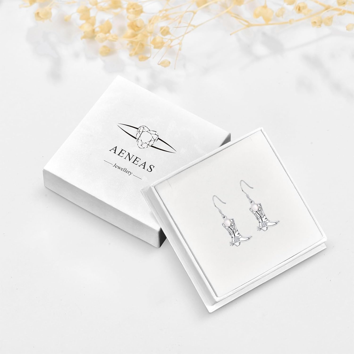 Cowgirl Cowboy Earrings 925 Sterling Silver Real Pearl Boot Dangle Drop Cubic Zirconia Western Country Earrings Jewelry Gifts for Women Horse Lovers - Image 7