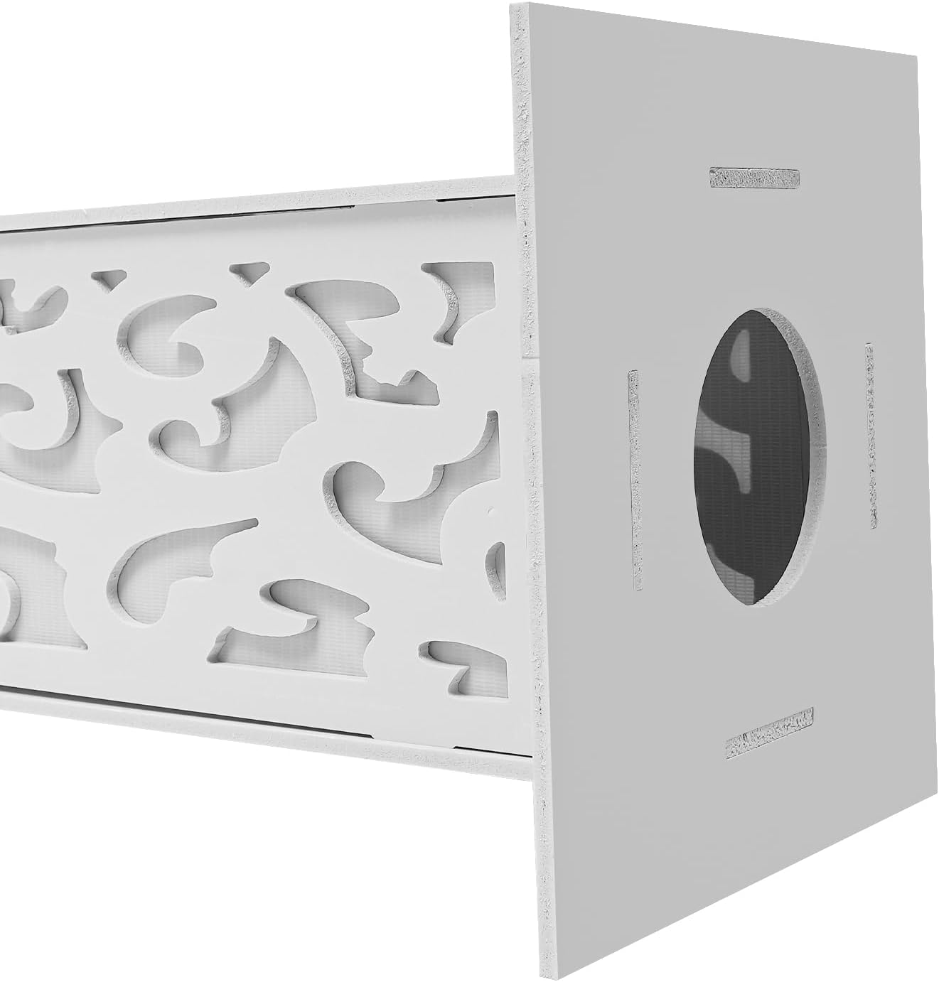 8PCS Wedding Flower Columns,47.2 Inch White Carved Pillars with LED Lights PVC Expansion Sheet Panels Design Flower Columns Decoration Flower Stands for Wedding Decorations