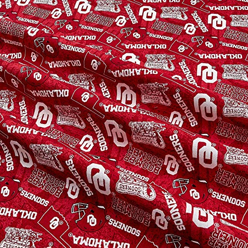 ncaa oklahoma sooners 1178 tone on tone redwhite fabric by the yard