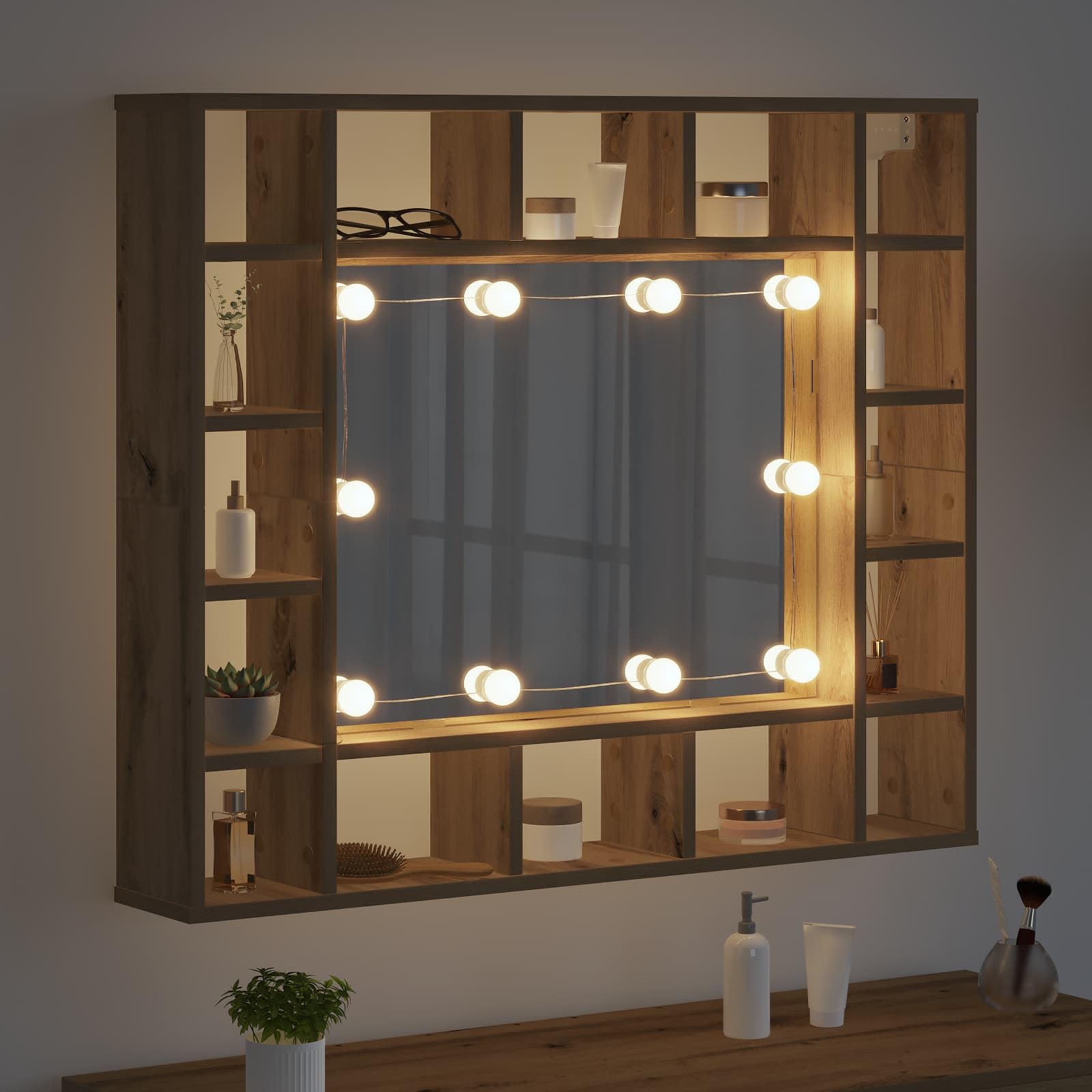 12er LED Spiegelleuchten Set für Schminktisch, Schminklicht für Make-up, USB Stromversorgung, Dimmbare Kosmetikspiegel Beleuchtung, Weiß