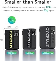 Vista 2 de CYCPLUS AS2 Bomba de Bicicleta Ultra Pequeña con Manómetro, Mini Bomba Eléctrica Máx 120 PSI, Parada Automática, con Válvula Presta y Schrader