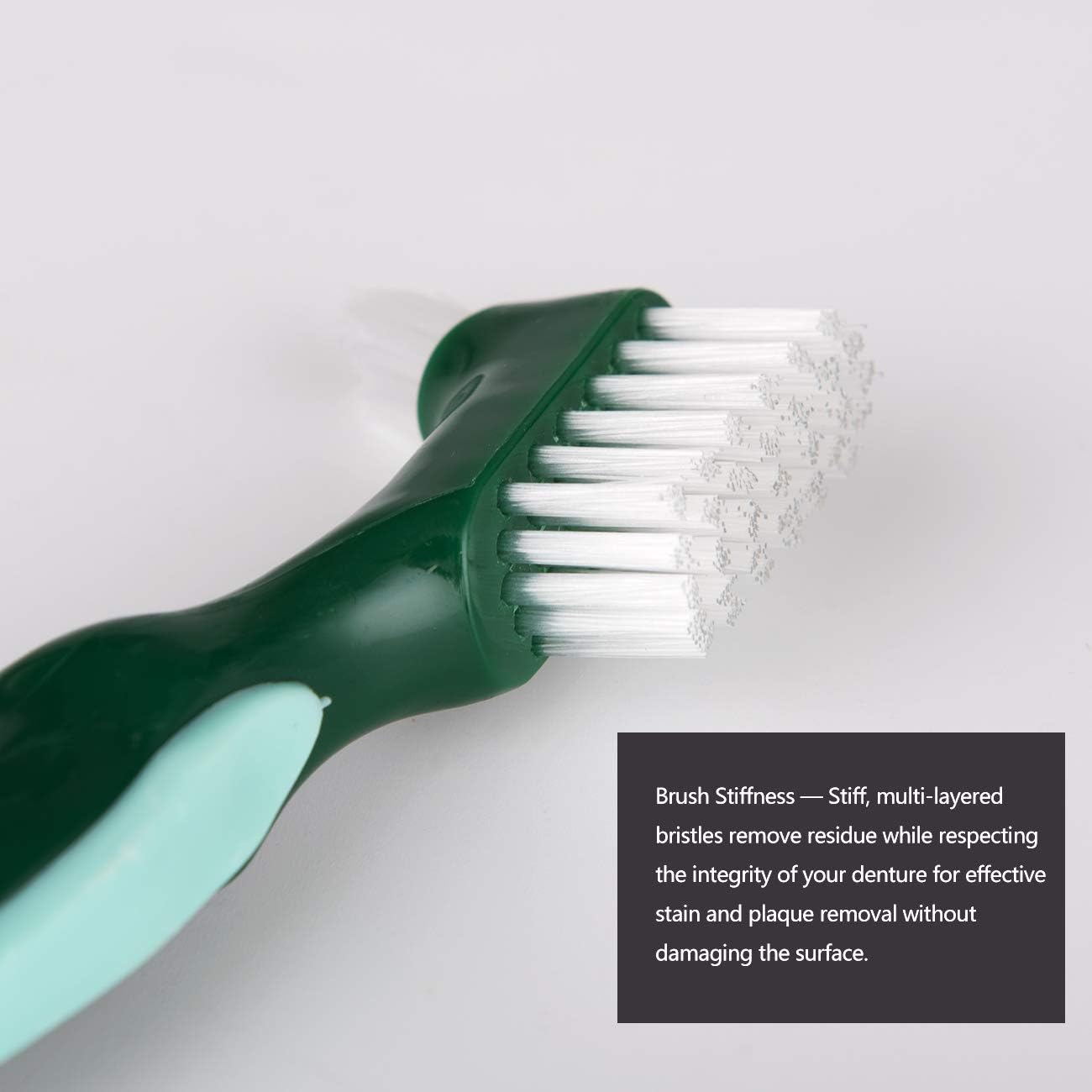 Alsunny Stiffness, Hard Denture Brush Toothbrush with Premium Carrying Case for Denture Care,Denture Double Sided Brush Cleaning False Teeth(3 Pack)