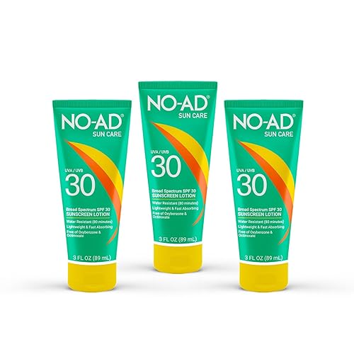 NO-AD Loción de protección solar SPF 30 | Protección UVA/UVB de amplio espectro | Resistente al agua | Sin octinoxato ni oxibenzona con vitamina E