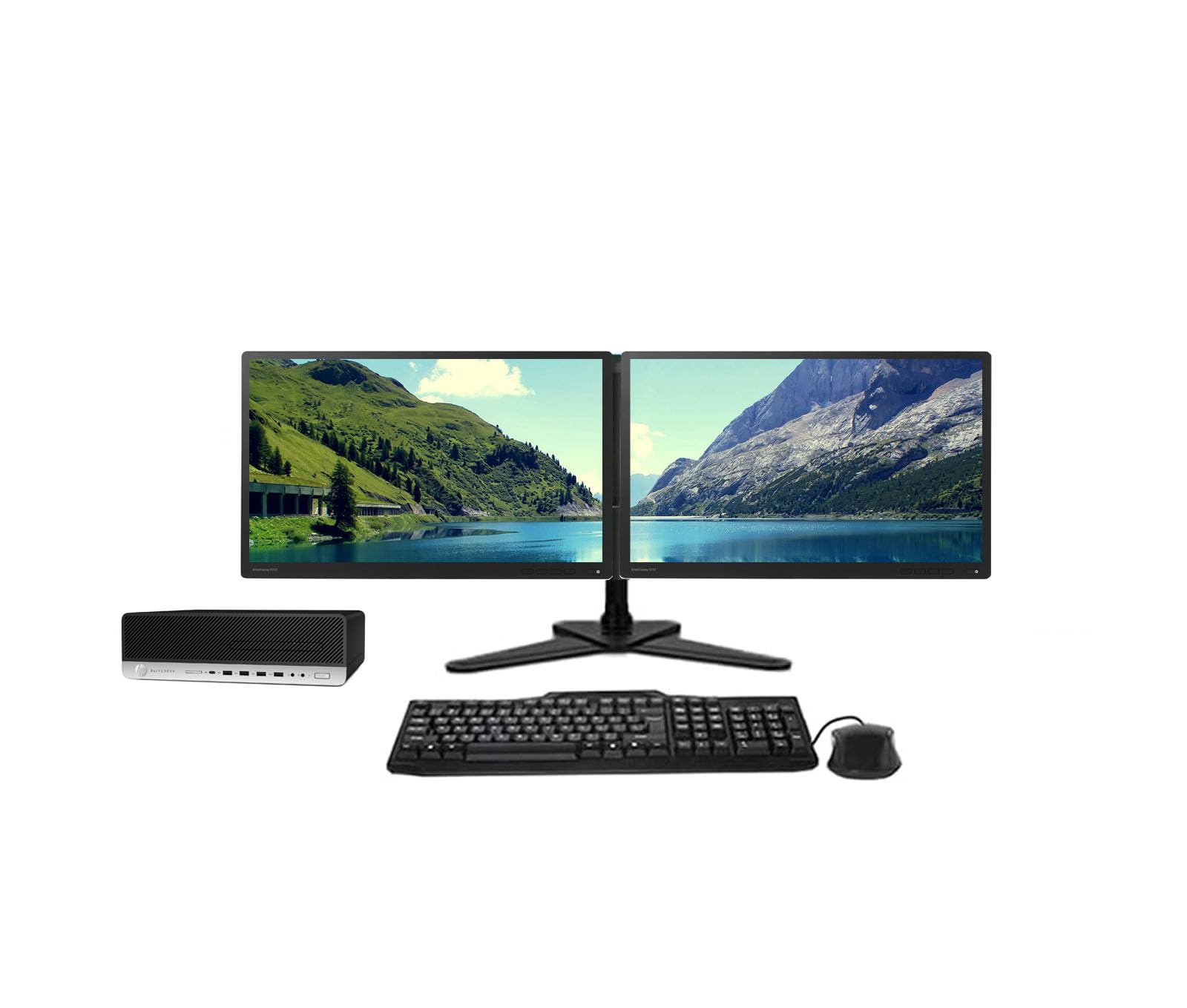 HP Dual Monitor Trading Setup EliteDesk 800 G3 SFF PC - Intel Core