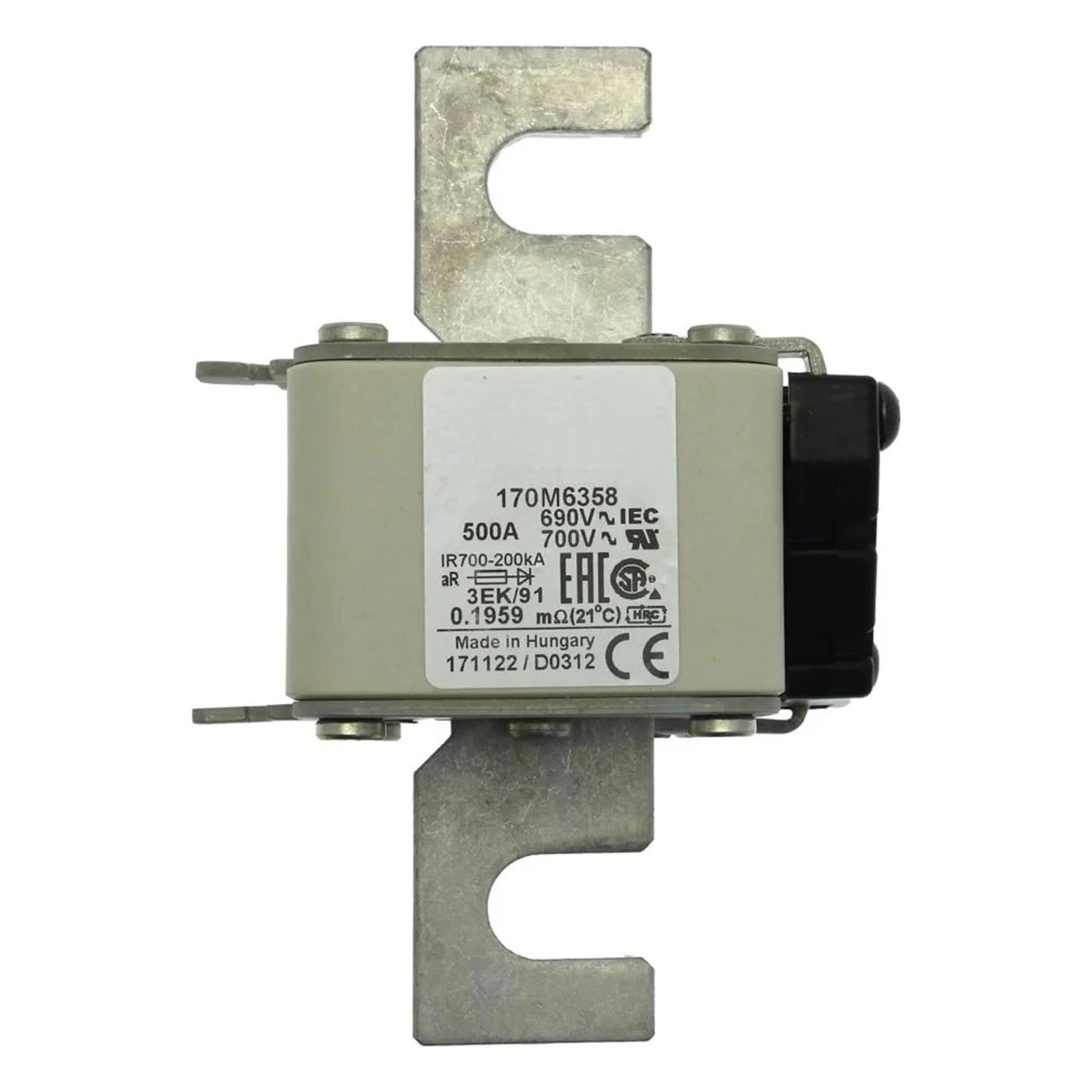 Fusible 170M6359 ultra-rapide a couteau taille 3 pour protection de puissance industrielle