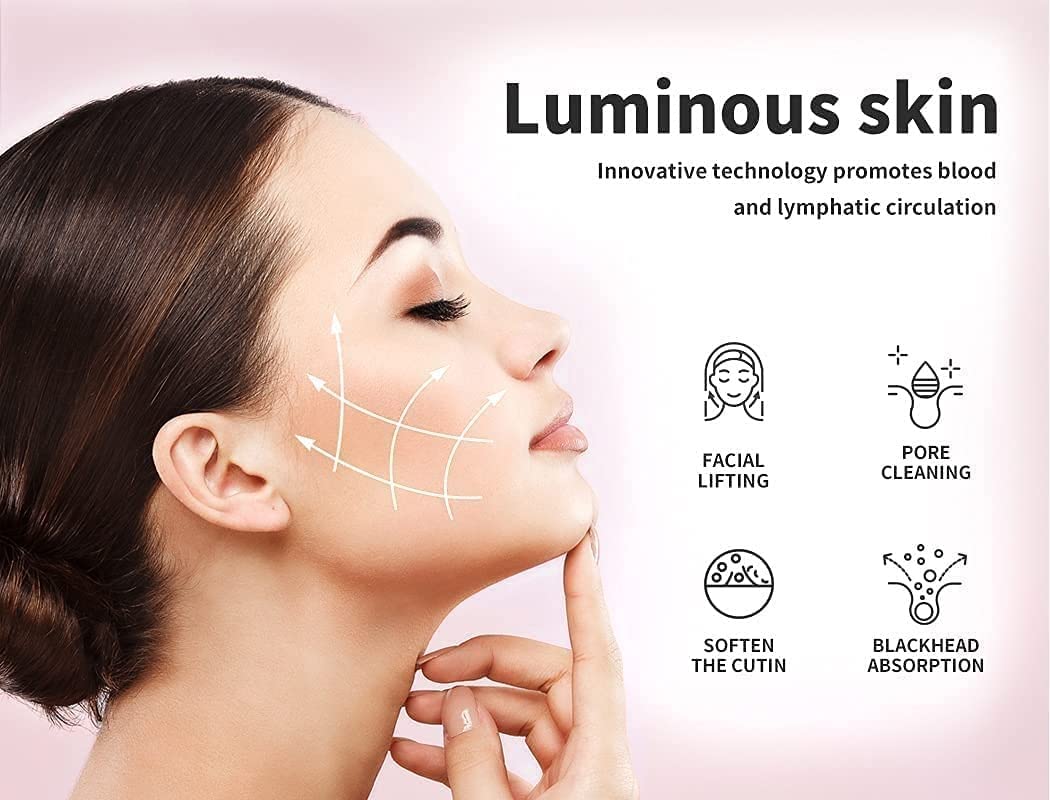 ESHINEDE Aspirapolvere Elettrico for pori Dispositivo di rimozione di Punti Neri Acne Aspiratore facciale for Pulizia Profonda del Viso, rimozione dell'acne