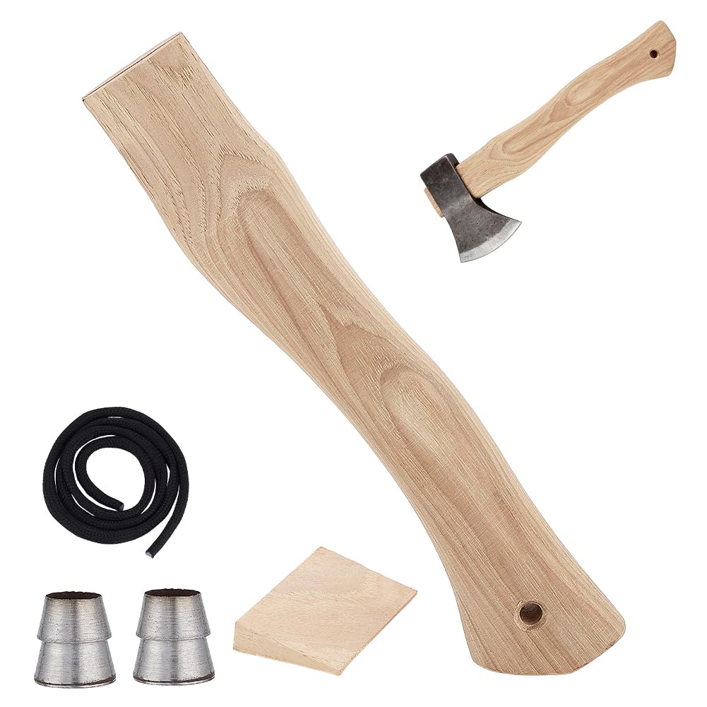 PH PandaHall Wooden Axe Handle Replacement Hatchet Wood Handle, Durable Burlywood Hatchet Handle for Gardening Camping Broad Outdoor Tool Festival Decoration DIY Projects,11.1x2.2x1.1