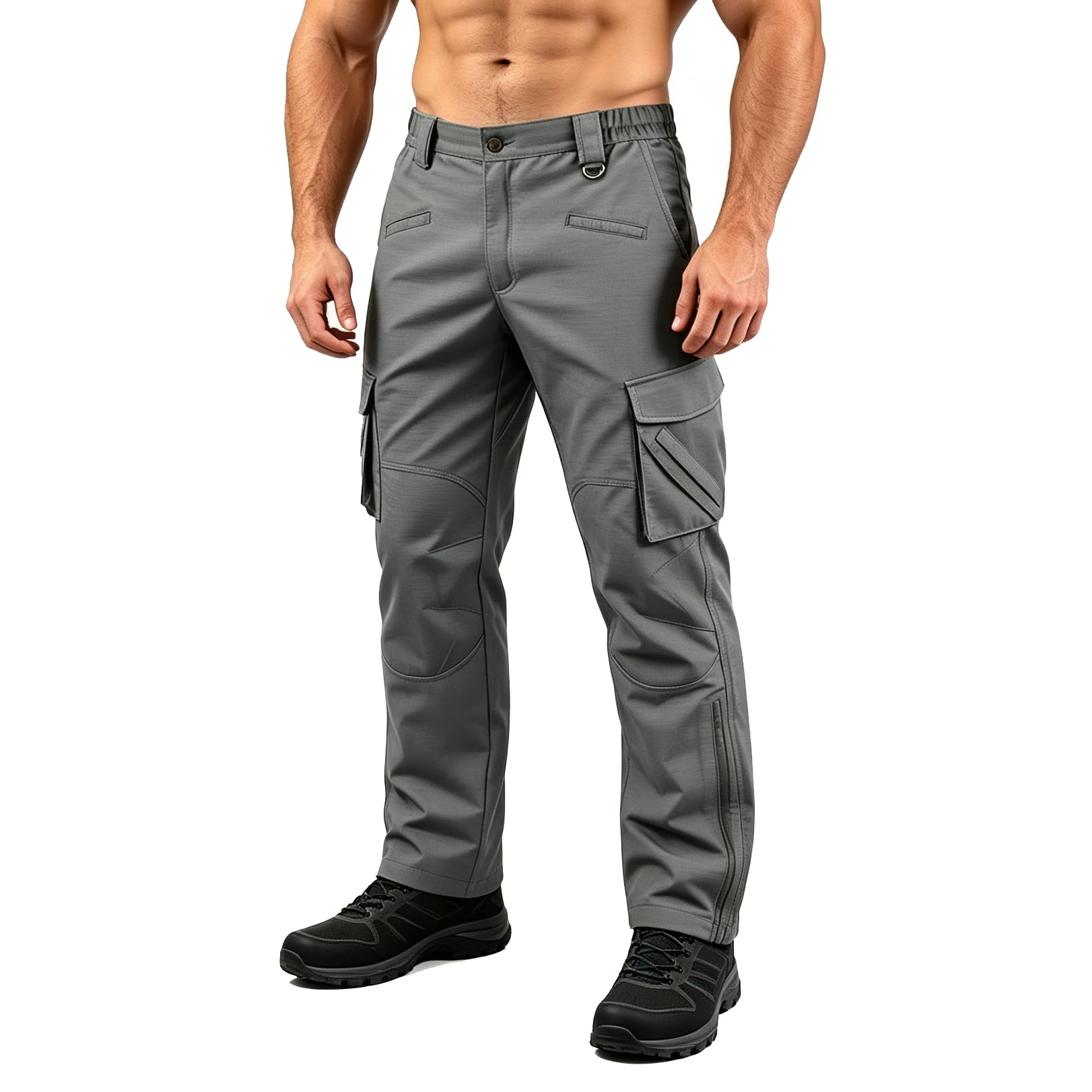 ZITY Arbeitshosen Männer Taktische Hose Cargohose Herren Elastische Taille Wanderhose Outdoor Bergsteigen Hosen mit Mehrfach Taschen
