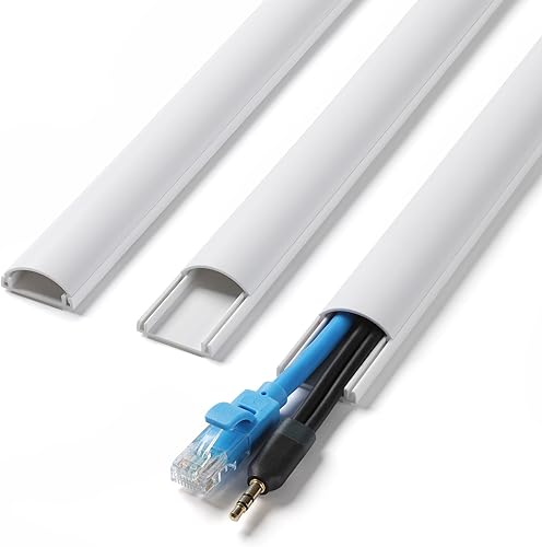 ZhiYo Ocultador de cable de 39 pulgadas (3 pulgadas de largo), para 1-2 cables, cubiertas de cable autoadhesivas para cables en la pared, cubierta