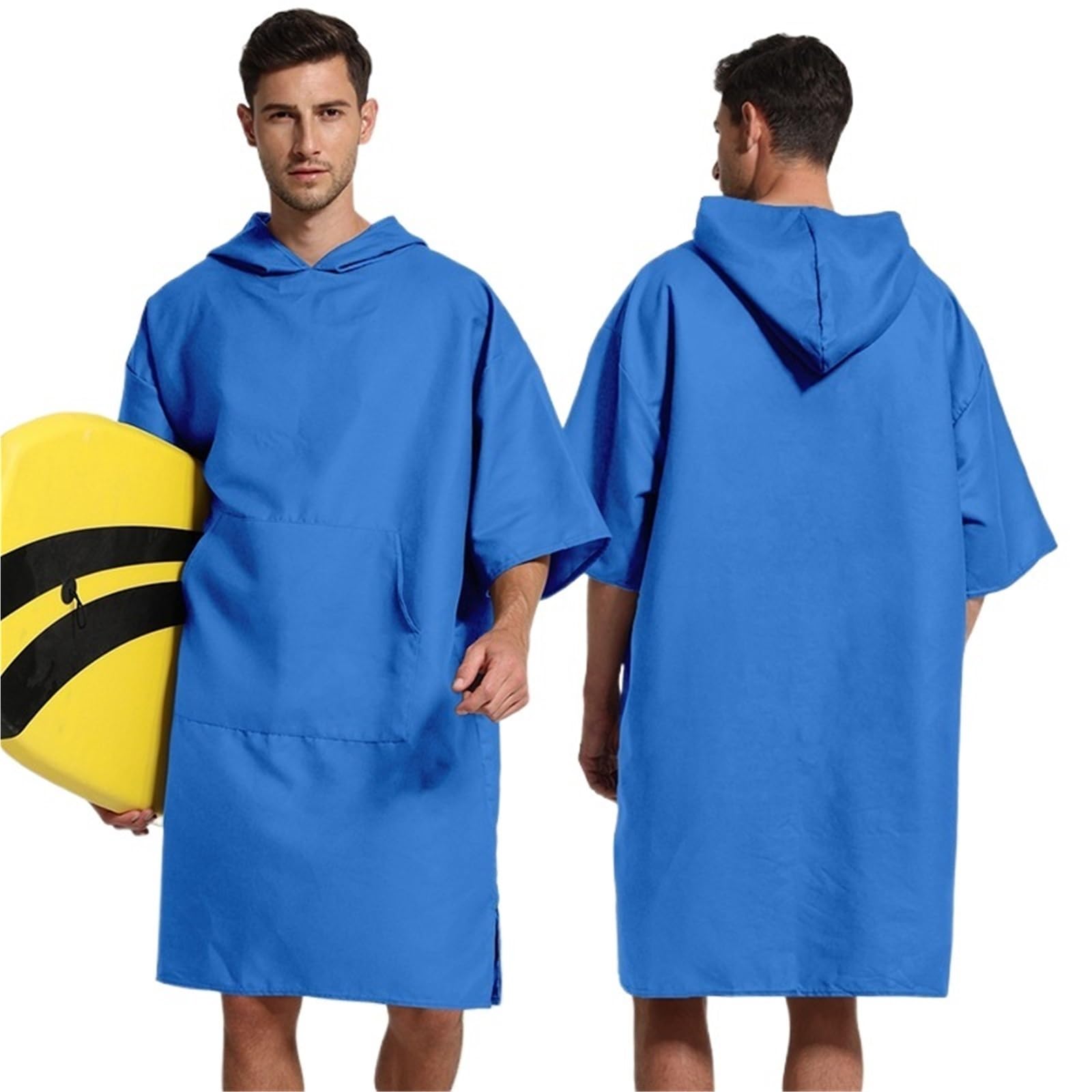ATEUXOL Quick-drying Surf Poncho Hooded Microfiber Surf Poncho Towel Quick Dry Absorbent Changing Robe for Adults Men Women Beach Swimming Diving Wetsuit Bathrob(Color4)
