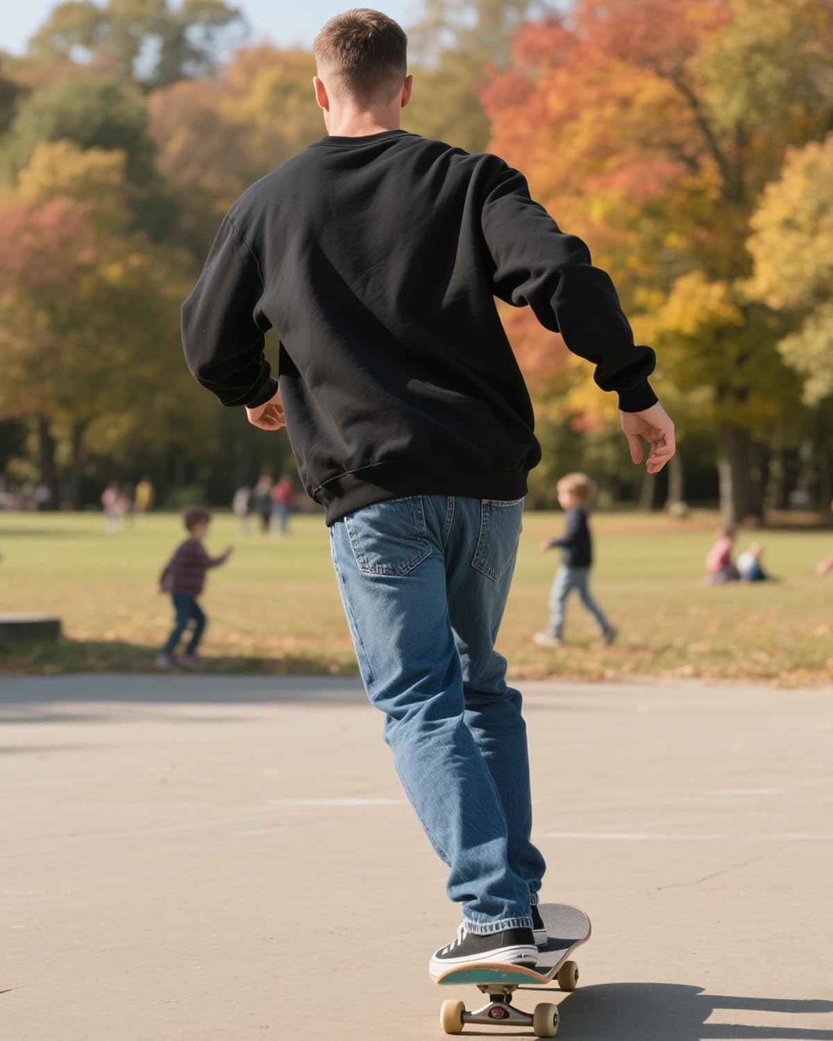 TUVEKE Men's Sweatshirts Soft Long Sleeve Crewneck Sweatshirt Midweight Fleece Sweat Shirt Breathable Pullover Sweater S-3XL - Image 5