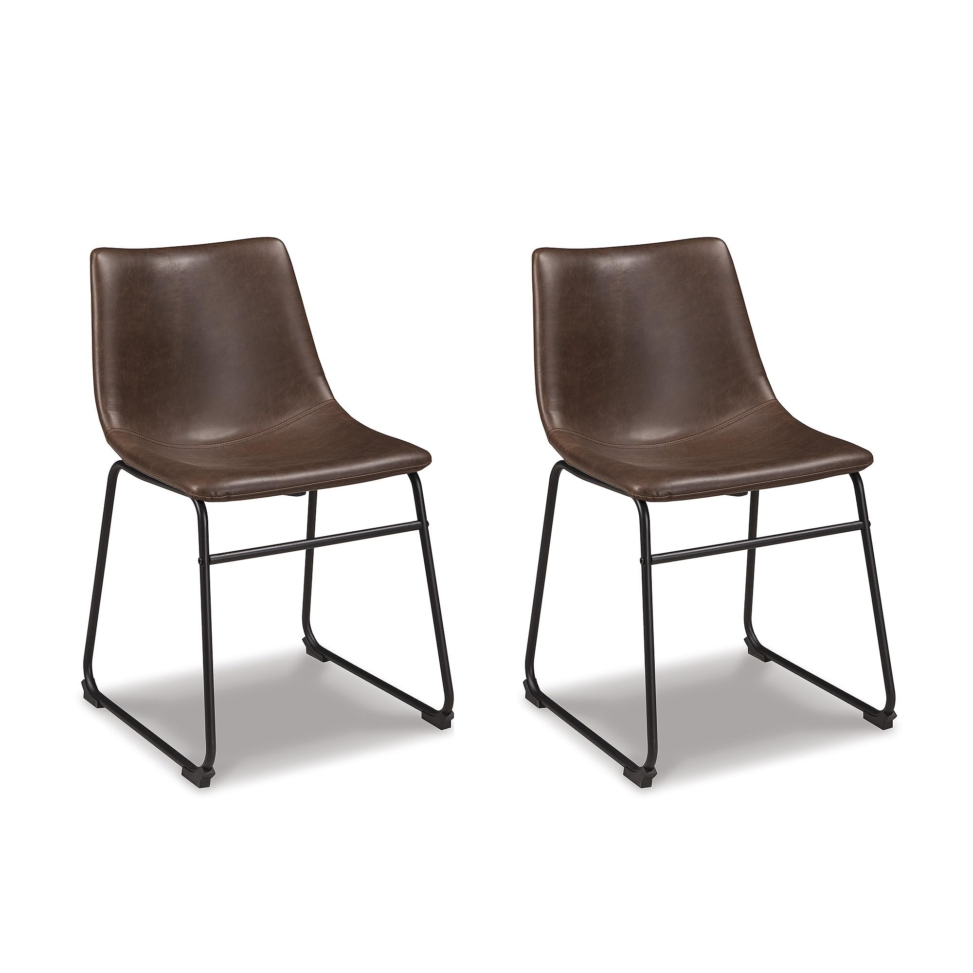 Signature Design by Ashley Centiar Dining-Chairs, Pack of 2, Black, Brown
