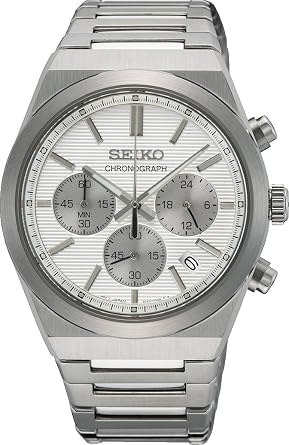 Seiko SSB451P1 1/5 Second Chronograph Quartz Chronograph, Mens Watch, Sapphire Crystal, Silver, Overseas Model