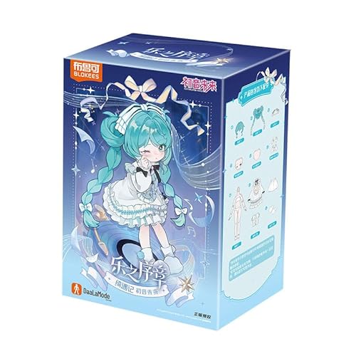 初音ミク デスクトップ装飾、組み立てブロック人形 ，フィギュア ブラインドボックス、可動関節、約14cm (ランダム1個)