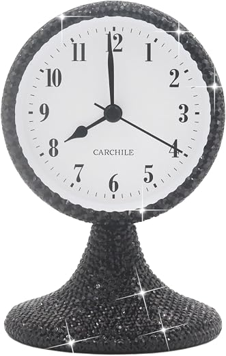 Luxury Rhinestone Alarm Clock Morning Call Super Silent Non Ticking Handmade Fashion Design for