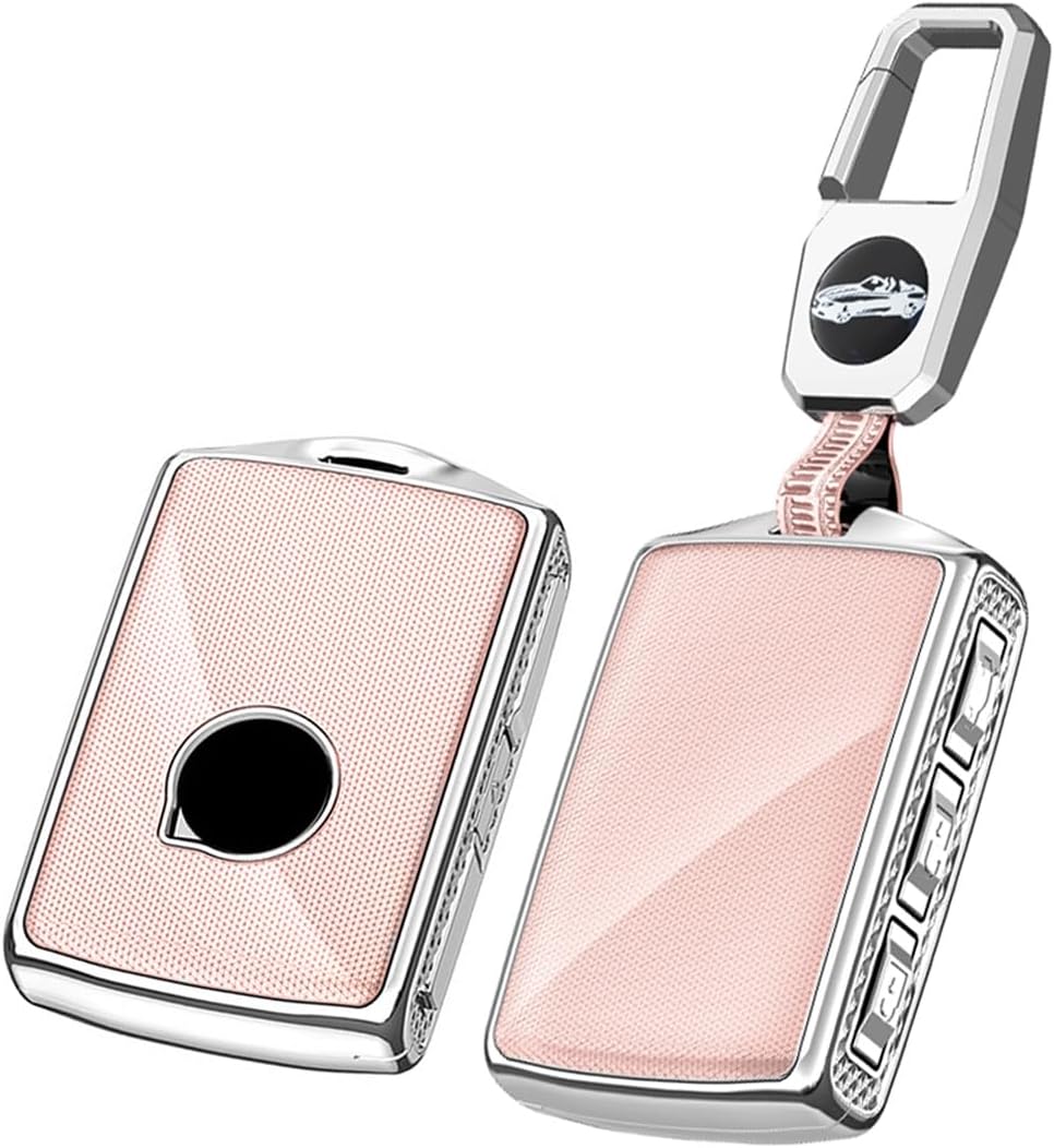 SANRILY PC Plating Diamond Pattern Smart Key Fob Cover Compatible with Volvo XC60 XC90 2019-2024 XC40 S90 S60 V60 V90 Keyless Key Shell with Keychain Black