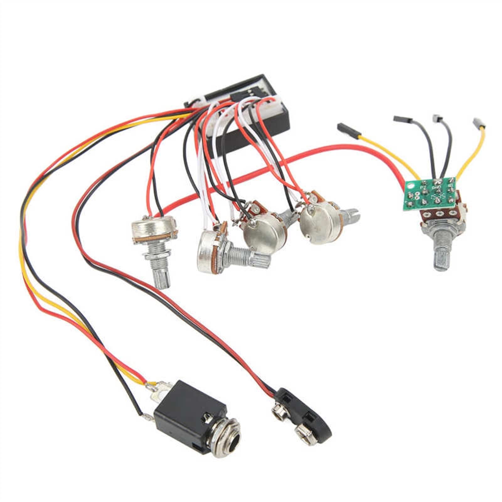 Juego de mazos de Cables de la Guitarra Kit De Cableado De Amplificador De 3 Vías Arnés De Cableado De Bajo De Guitarra Inteligente para Instrumentos Eléctricos