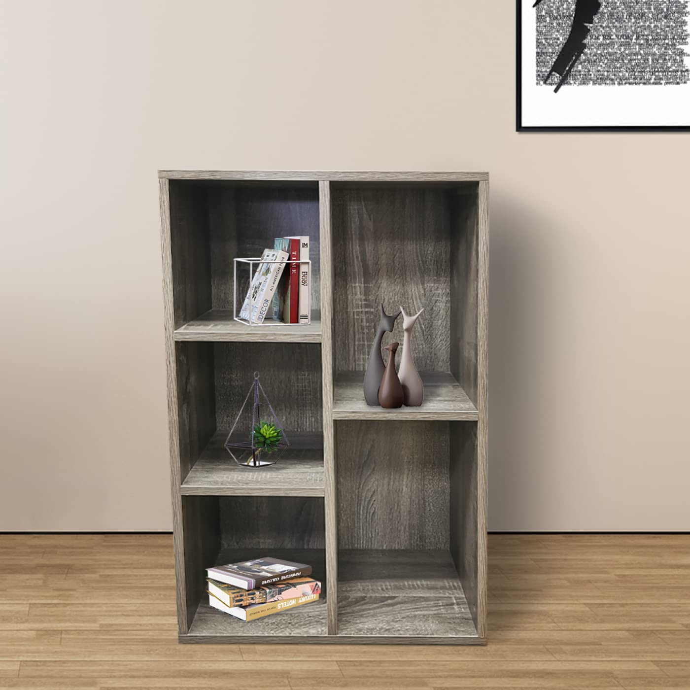 VDD Meuble de Rangement pour disques Vinyle LP CD DVD - bibliothèque - Meuble à Compartiments Ouverts