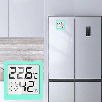Digital Thermometers Hygrometer - Digital Hygrometer Indoor | Indoor Temperature and Humidity Gauge with LCD Display | Digital Electronic Meters for Freezer | Baby Room | Refrigerator