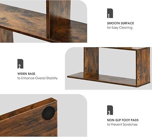 Miniatura 15 de Giantex Estantería geométrica blanca, de madera en forma de S, 6 niveles, moderna, independiente, decorativa, para dormitorio, sala de estar