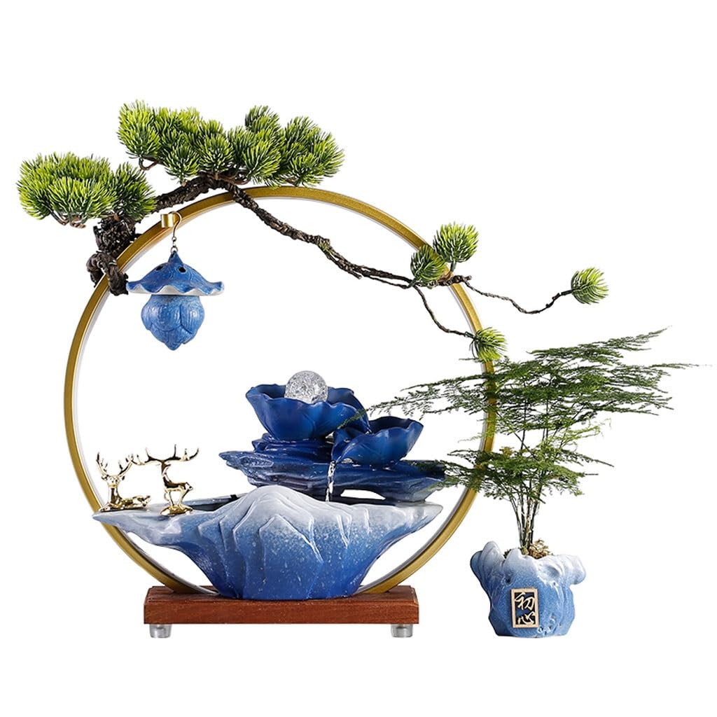 Fontaine à eau de bureau cascade intérieure zen pour table basse et espace salon