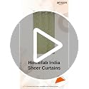 Image of Homefab India Embroidery Floral Net Transparent Sheer Curtain - 7X4 Feet, Door Curtains, Green, Pack of 2 Pcs