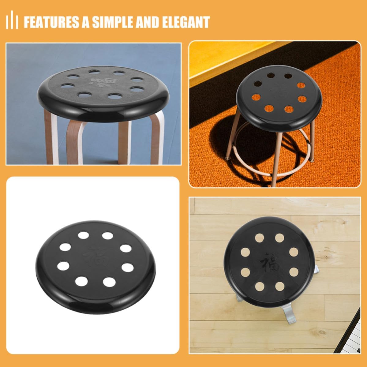2pcs Round Plastic Stool Seat Covers for Barstools Round Stools with Wear-Resistant Sturdy Material and Versatile Design, Suitable for Offices and Schools