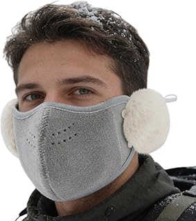 [Uonguon] 冬用フェイスカバー | 防風シールド 耳当て付き - フェイスカバー 顔覆い | 女性用 防寒 スキー スノースポーツ 登山 通勤 サイクリング