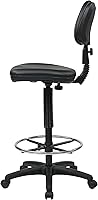 Vista 9 de Office Star DC Series - Silla de dibujo ajustable con anillo para el pie y asiento de espuma esculpida, vinilo negro