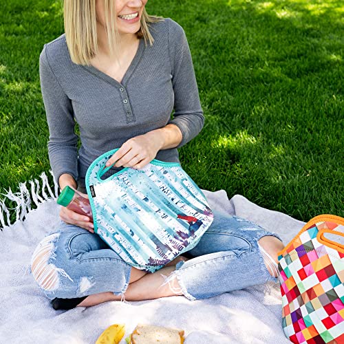 Artovida Artists Collective Insulated Neoprene Lunch Bag With - Design By Michelle Li Bothe (Germany) Birches - Washable Soft Lunch Tote For Work And Picnic - Classic #TOP3