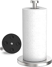 VEHHE Kitchen Roll Holder Free Standing, Stainless Steel Paper Towel Holder with Suction Cups, Waterproof and Rustproof Kitchen Towel Holder, Suit for Cook House, Bathroom,Outdoor(Silver)
