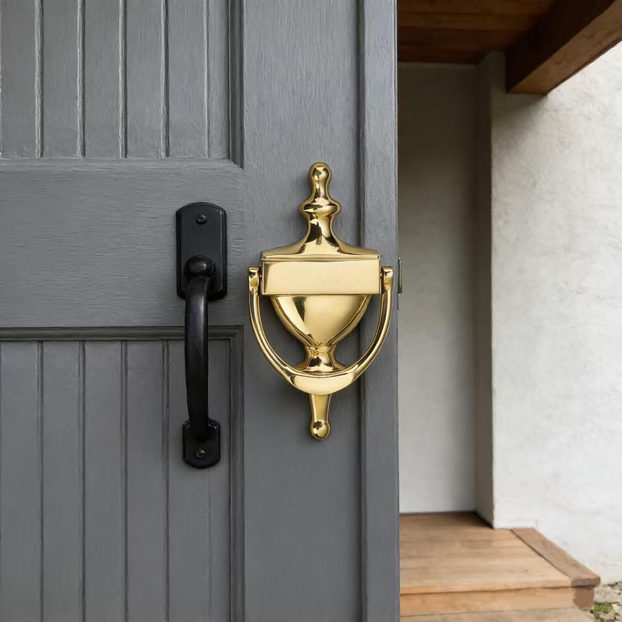 Polished Gold Door Knocker, Solid Brass — KHTUMEWARE