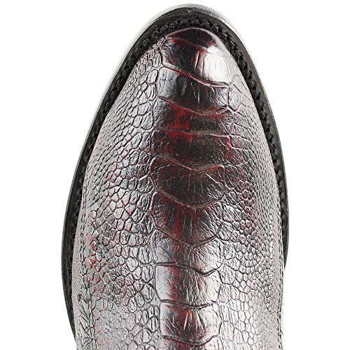 Genuine Ostrich Leg Cherry Round Toe Los Altos Men's Western Cowboy Boot 650518 (9.5 D) #TOP1