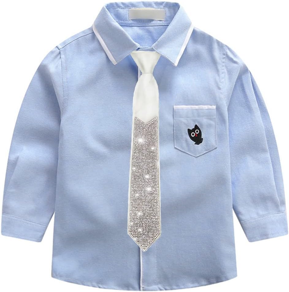 Ties for Boys Michael Costume Crystal Rhinestone Skinny Necktie Adjustable Zipper Ties