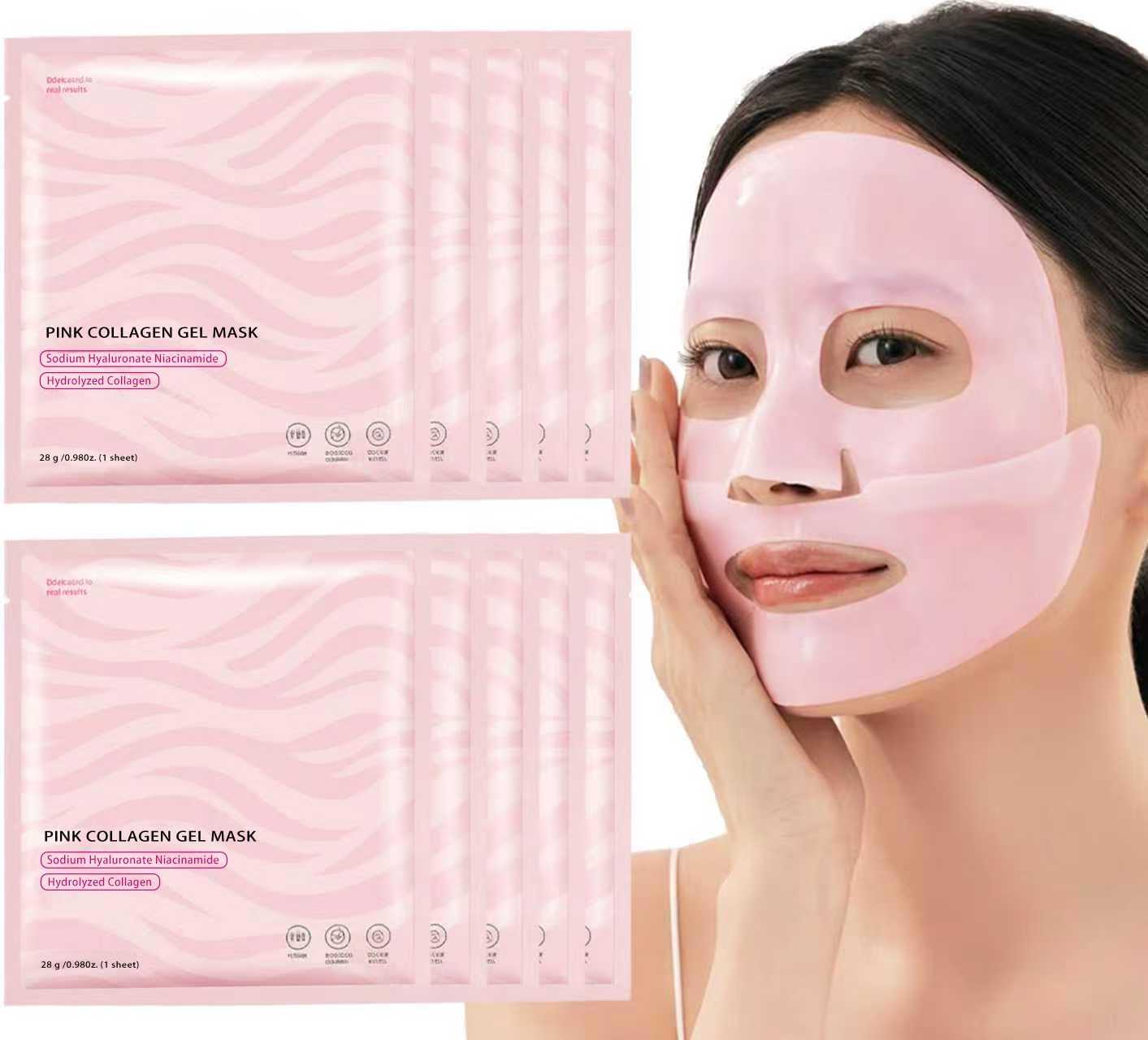 Maska kolagenowa 10 szt. Maska Lepilon Twarzy Bio Kolagen Prawdziwa Głęboka Koreańska Maska Do Twarzy Koreańskie Szkło Skóra Twarz Fit Anti Wrinkle Lifting Nocny Minimalizuje pory, Przeciw Starzeniu