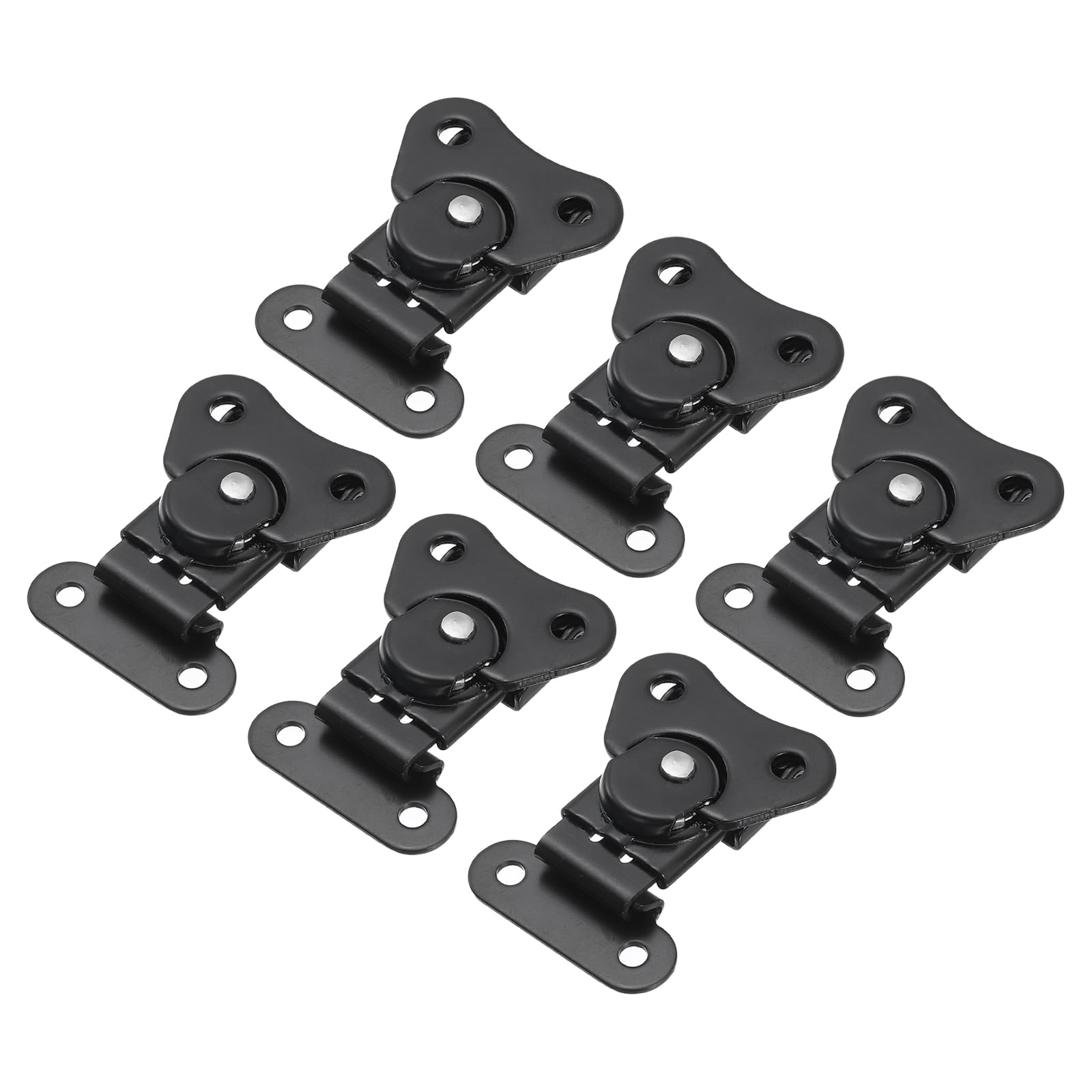 Loquet papillon torsadé à ressort en alliage noir pour boîte en bois de 5 cm lot de 6