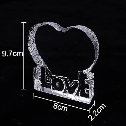 Miniatura 5 de Marco de fotos de cristal personalizado con forma de corazón, marco de placa de impresión de imagen, marco de soporte de placa de escritorio para