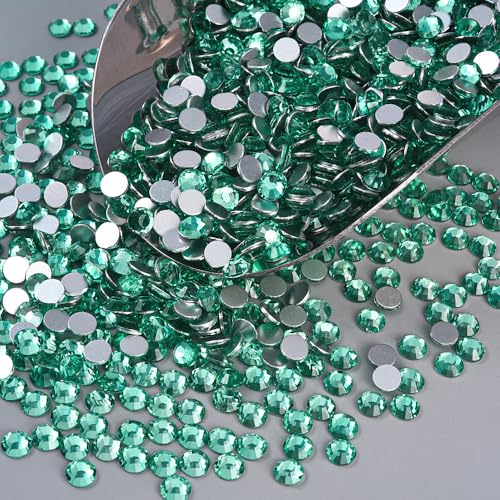 Image of 1440Pieces SS6 /1.9-2mm Flat Back Crystal Rhinestones Round Gems for Nail Art,Mint