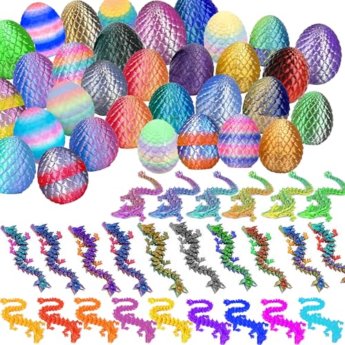 24 Pack 3D Printed Dragon Eggs with Dragon Inside