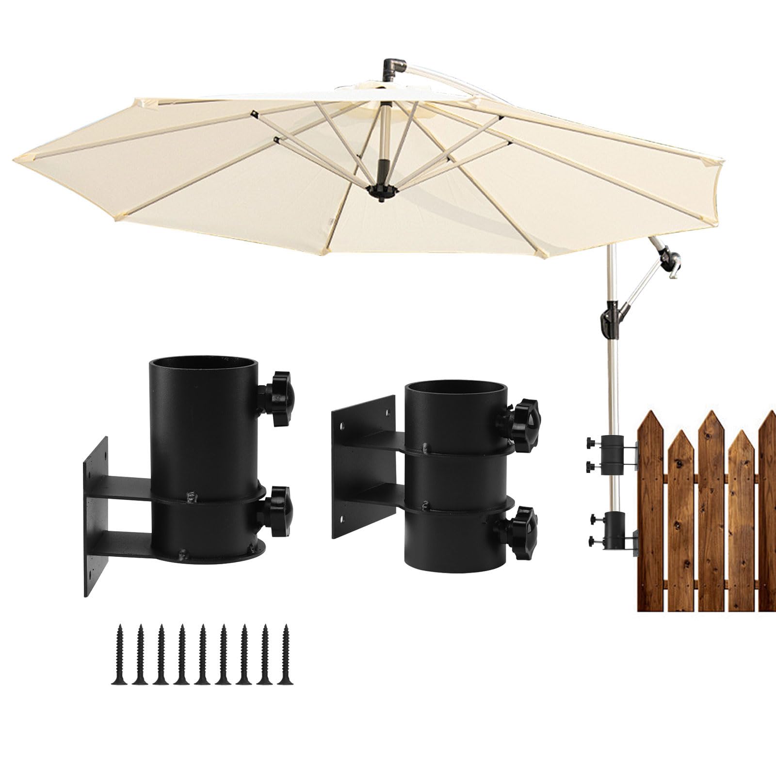 Tefola Tefola - Soporte de pared ajustable para sombrilla, balcón, sombrilla de pared, soporte de balcón para sombrillas, montaje en techo, vallas, balcón o patio al aire libre, etc