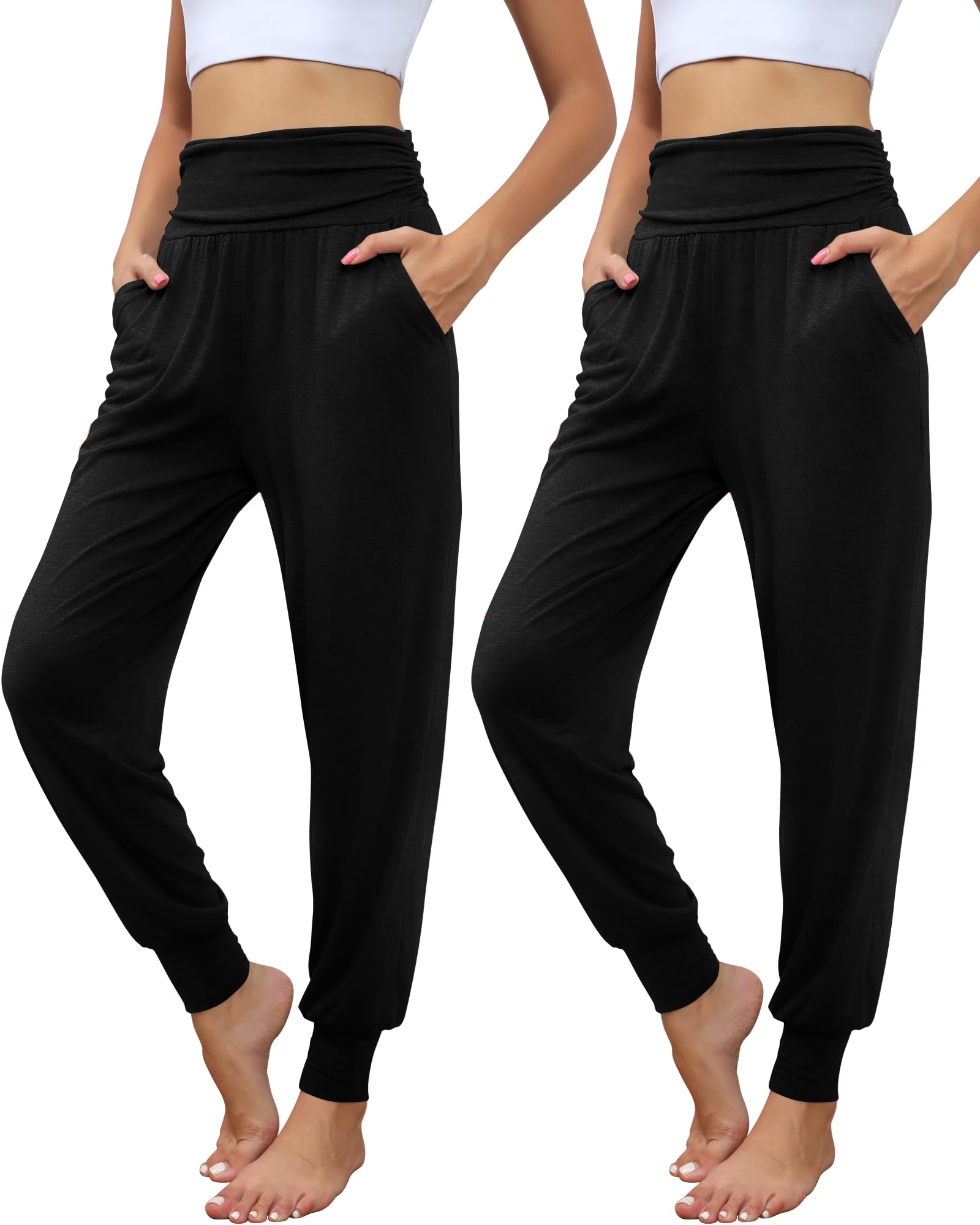 Locoowai 2 Pack Women's Yoga Joggers