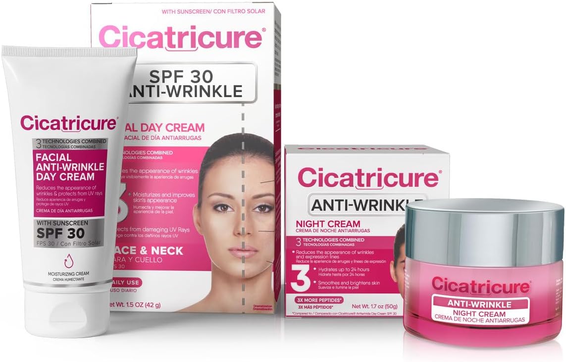 Anti-Wrinkle Day + Night Cream Bundle: Advanced 24-Hour Facial Care, Targets Fine Lines, Deep Hydration, for Youthful Skin Appearance