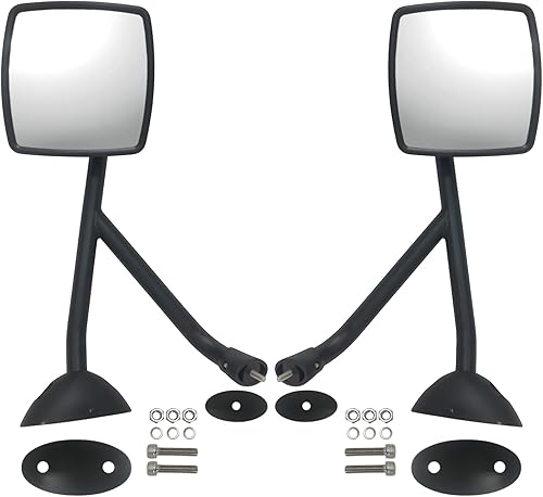 Espejo de capó negro con brazo con kits de montaje – lado del conductor y del pasajero (se adapta a International DuraStar 4300)