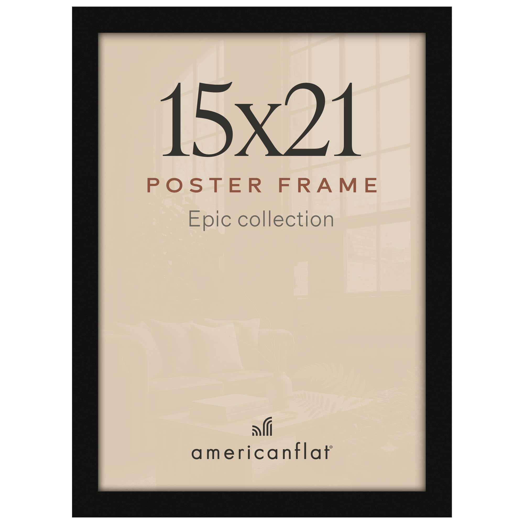 Americanflat 15x21 Poster Frame - Engineered Wood - Black