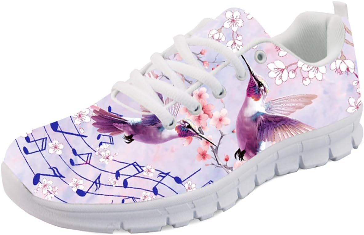 Forchrinse Pink Llama Alpaca Women's Walking Shoes Comfort Non Slip Running Shoes Lightweight Athletic Sport Shoes