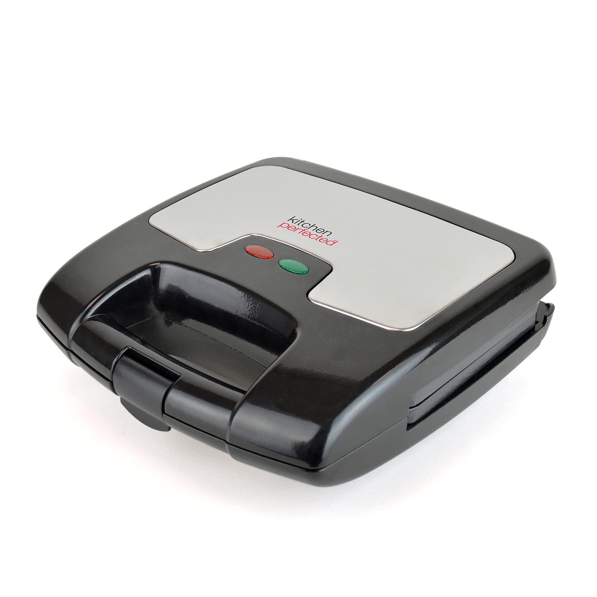 KitchenPerfected 2 Slice Sandwich & Omelette Maker - Non-Stick - Portable - E2615BK - Black Steel