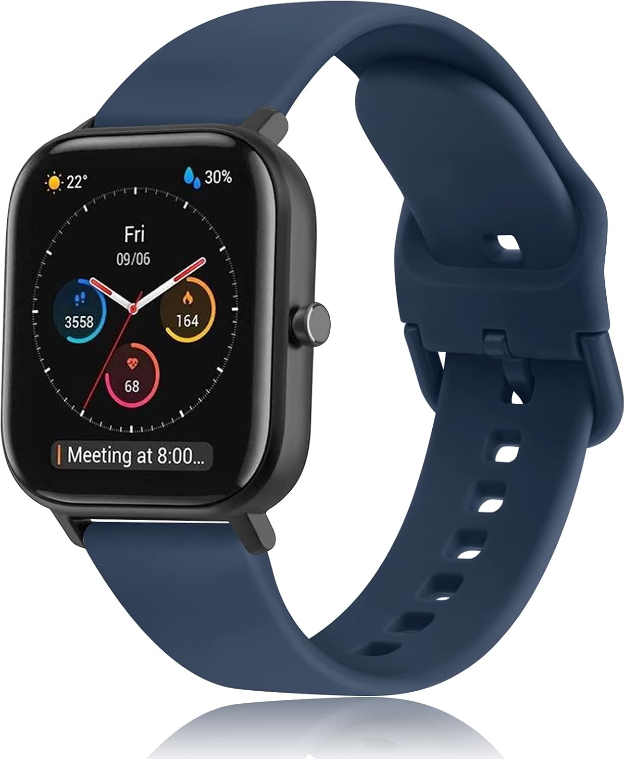 DEOU Correa Compatible con Amazfit GTS,20mm Silicona Suave Pulseras de Repuesto para Amazfit GTR 42mm/Amazfit GTS 2/2 Mini/2e/Amazfit Bip/Bip Lite(Azul Marino)