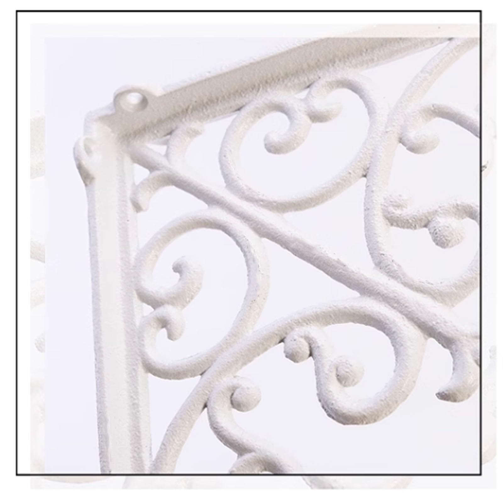 Par de Soportes de Estantería de Hierro Fundido,Soportes para Estantes Rústico,Escuadras Estantería Envejecidas,Soportes para Estantes Pesados de Pared,con Tornillos,Blanco (18cm)
